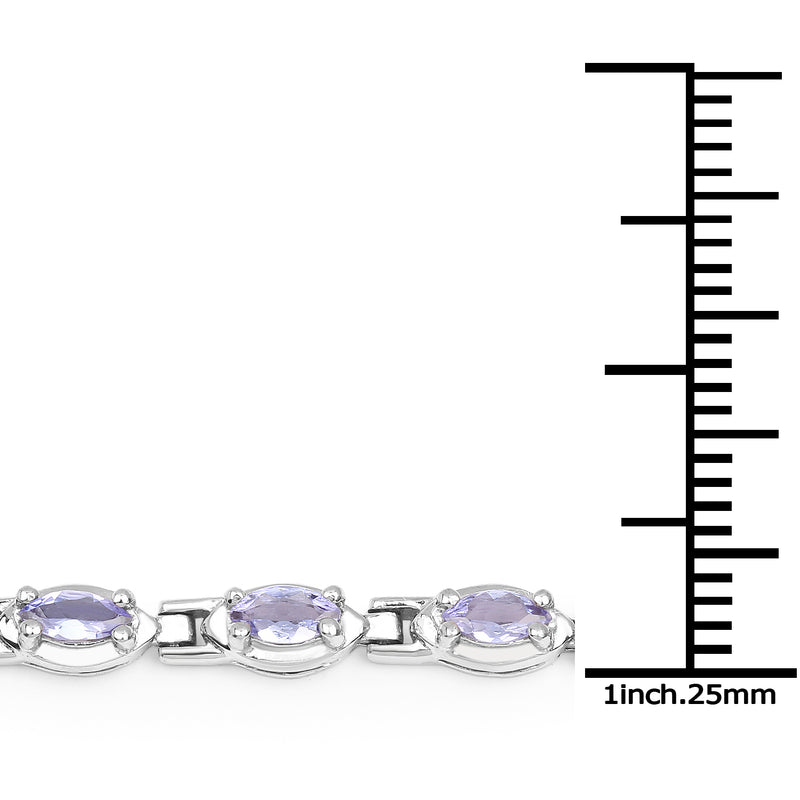 2.80 Carat Genuine Tanzanite .925 Sterling Silver Bracelet