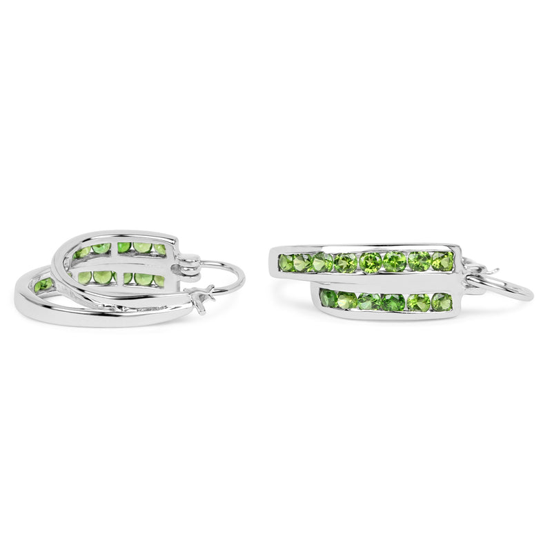 1.68 Carat Genuine Chrome Diopside .925 Sterling Silver Earrings