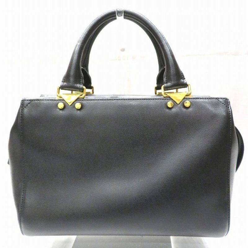 Emporio Armani Black Leather Bag Handbag Ladies