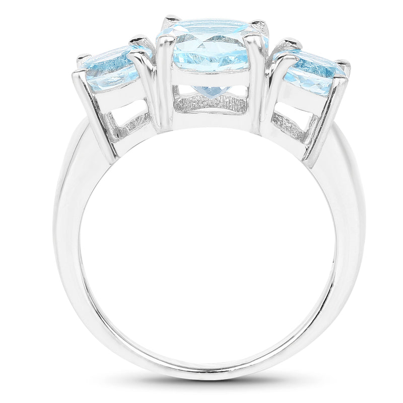 2.80 Carat Genuine Blue Topaz .925 Sterling Silver Ring