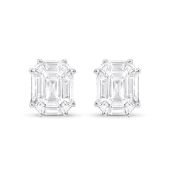 0.70 Carat Genuine White Diamond 18K White Gold Earrings (G-H Color, VVS-VS Clarity)