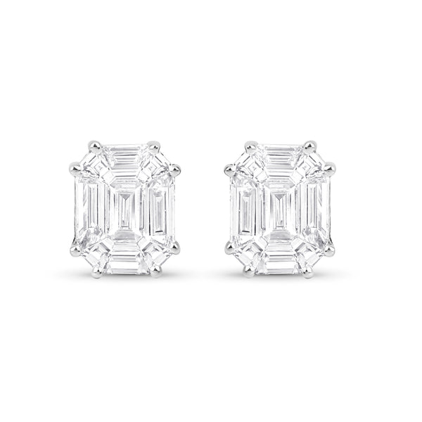 0.70 Carat Genuine White Diamond 18K White Gold Earrings (G-H Color, VVS-VS Clarity)