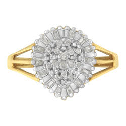 10K Yellow Gold Diamond Cocktail Ring (1/4 Cttw, I-J Color, I3 Clarity) - Size 6