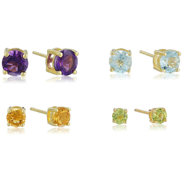 925 Sterling Silver Women Stud Earring African Amethyst