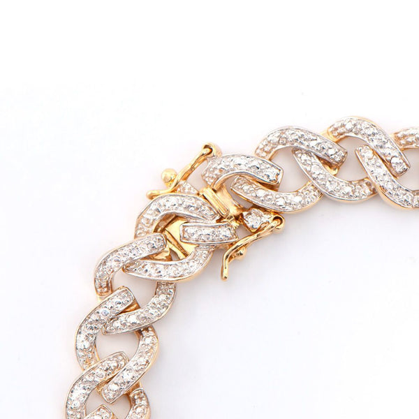 0.75 TW CTS DIAMONDS 18K GOLD PLATED DESIGNER BRACELET SIZE 7.3 INCHES