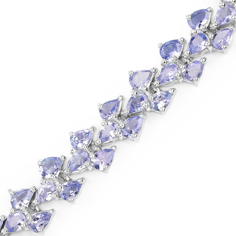 12.04 Carat Genuine Tanzanite .925 Sterling Silver Bracelet