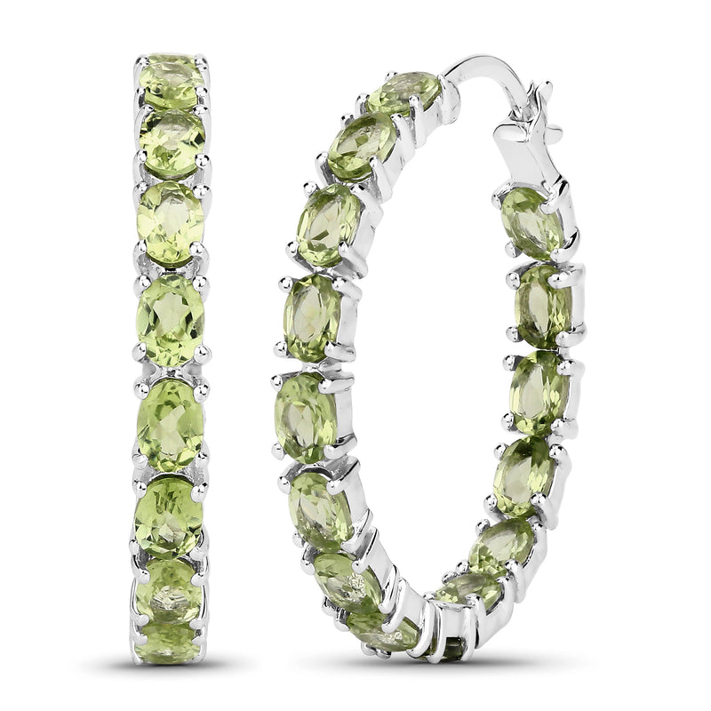 5.10 Carat Genuine Peridot .925 Sterling Silver Earrings