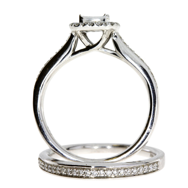.63ct Diamond Engagement Ring Set 14KT White Gold