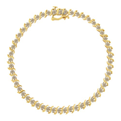 10K Yellow Gold 2.0 Cttw Diamond 7" S-Link Bracelet (J-K Color, I2-I3 Clarity)