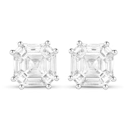 1.08 Carat Genuine White Diamond 18K White Gold Earrings (G-H Color, VVS-VS Clarity)