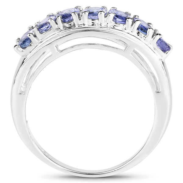 1.19 Carat Genuine Tanzanite .925 Sterling Silver Ring