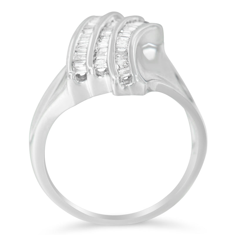 Sterling Silver 1/2 ct TDW Baguette Cut Diamond Ring (H-I I2-I3)