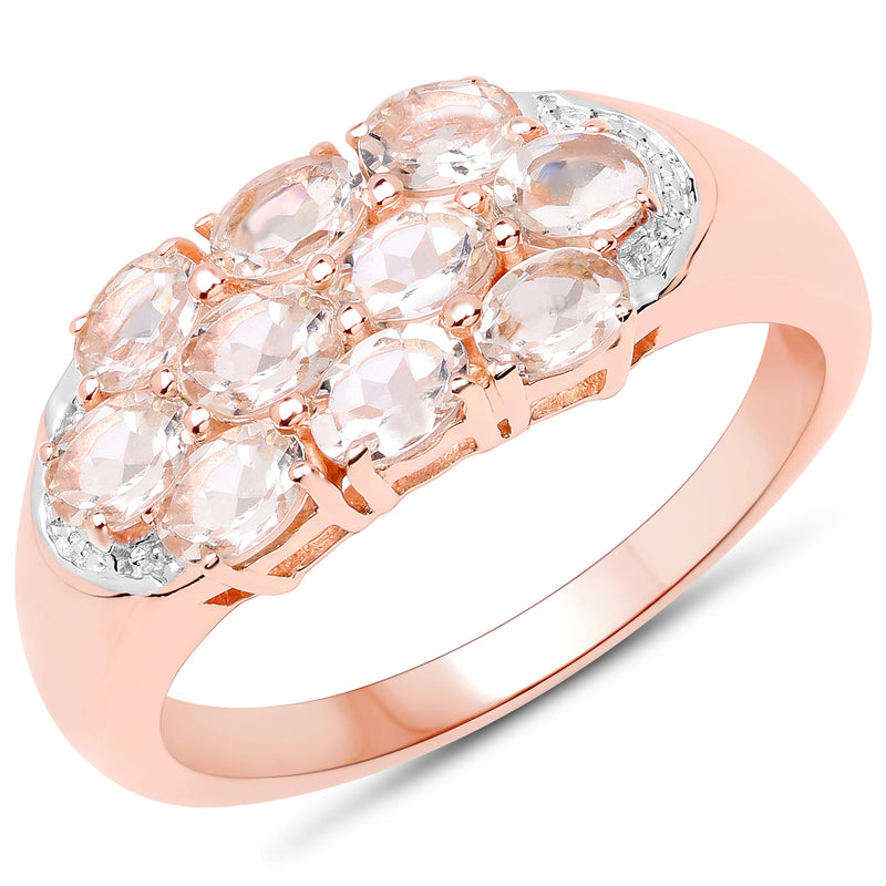 1.50 Carat Genuine Morganite .925 Sterling Silver Ring