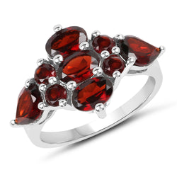 3.71 Carat Genuine Garnet .925 Sterling Silver Ring