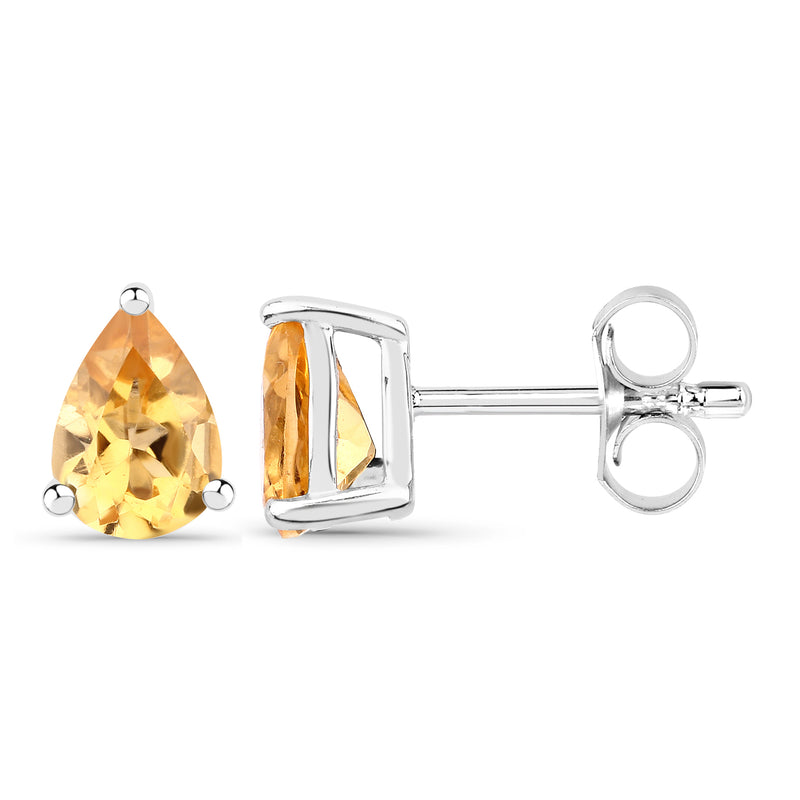 1.12 Carat Genuine Citrine .925 Sterling Silver Earrings