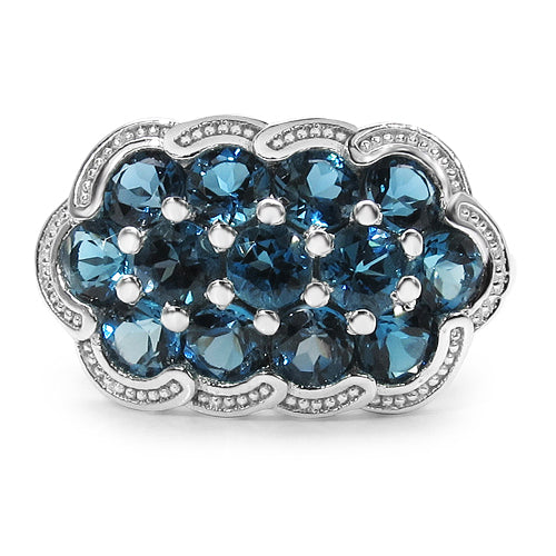 2.47 Carat Genuine Blue Topaz .925 Sterling Silver Ring