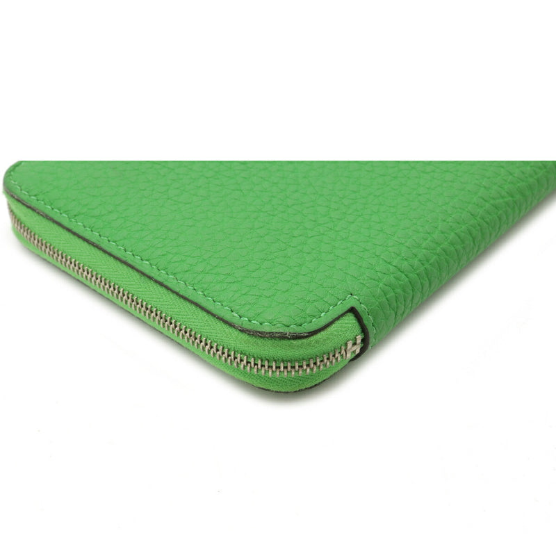 HERMES Hermes Azap Long Round Purse Togo Bamboo Green T Engraved