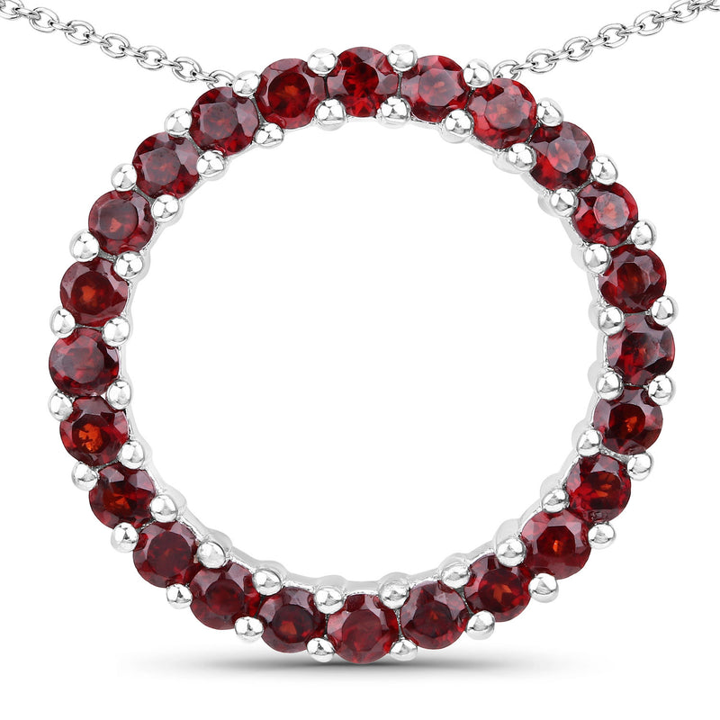 0.96 Carat Genuine Garnet .925 Sterling Silver Pendant