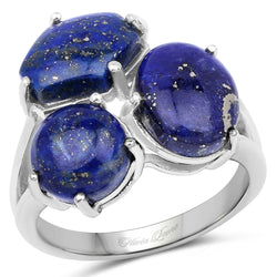 5.67 Carat Genuine Lapis .925 Sterling Silver Ring