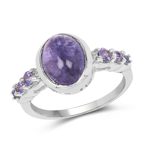 3.82 Carat Genuine Tanzanite .925 Sterling Silver Ring