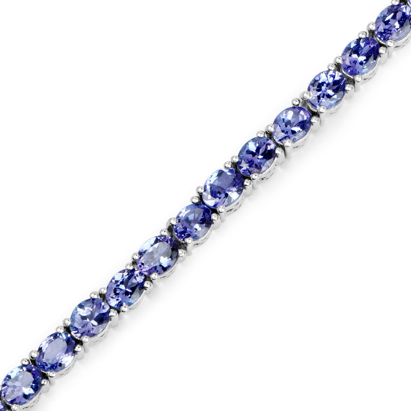 11.88 Carat Genuine Tanzanite .925 Sterling Silver Bracelet