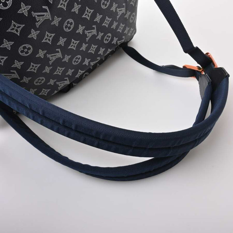 LOUIS VUITTON Monogram Ink Discovery Backpack Rucksack Navy PVC Leather