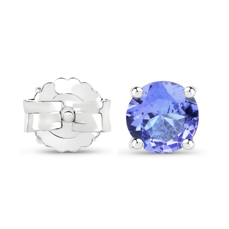 0.94 Carat Genuine Tanzanite .925 Sterling Silver Earrings