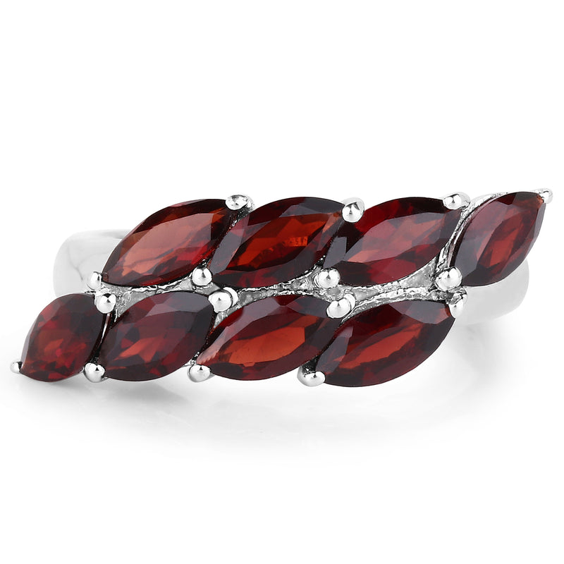 4.24 Carat Genuine Garnet .925 Sterling Silver Ring