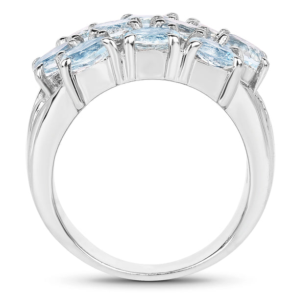 3.60 Carat Genuine Blue Topaz .925 Sterling Silver Ring