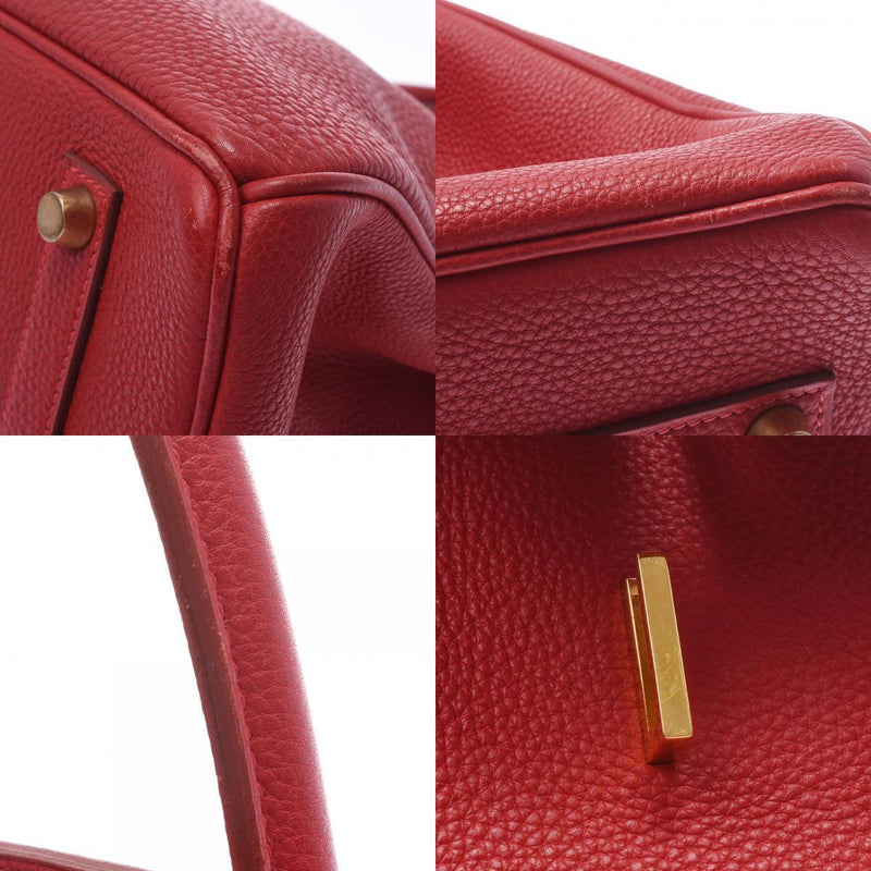 HERMES Hermes Birkin 35 Rouge Biff  E engraved around 2001 Unisex Togo handbag