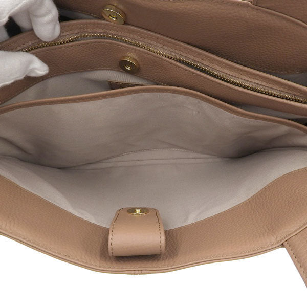 ATAO Womens Leather Tote Bag Pink Beige