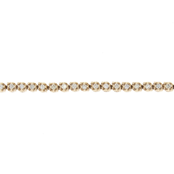 Genuine .57ct Diamond Tennis Bracelet 14KT Rose Gold