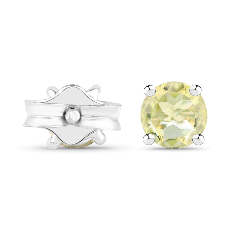 0.48 Carat Genuine Lemon Quartz .925 Sterling Silver Earrings