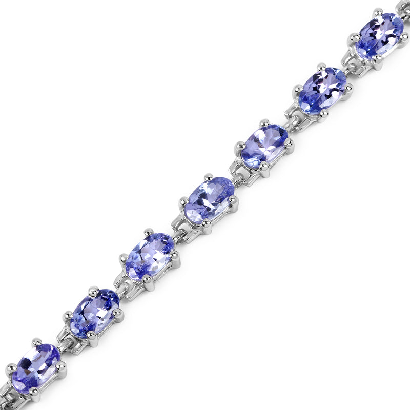 6.25 Carat Genuine Tanzanite .925 Sterling Silver Bracelet