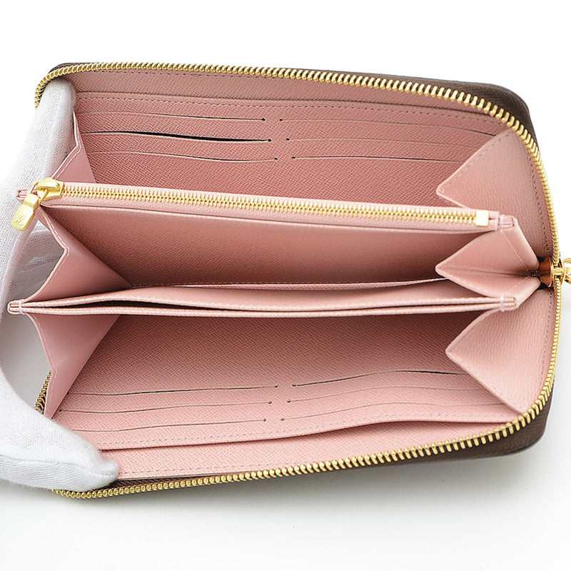 Louis Vuitton Damier Zippy Wallet Round Purse Rose Ballerine N60046