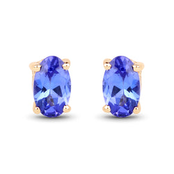 0.50 Carat Genuine Tanzanite 14K Yellow Gold Earrings