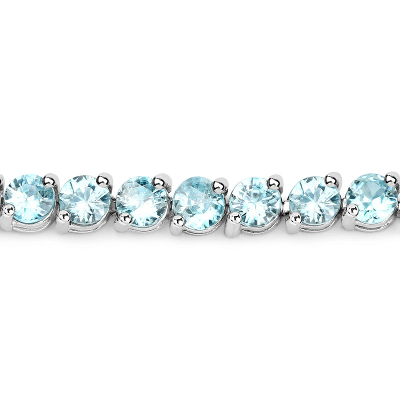 13.86 Carat Genuine Blue Zircon .925 Sterling Silver Bracelet