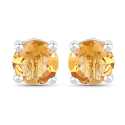 1.51 Carat Genuine Citrine .925 Sterling Silver Earrings