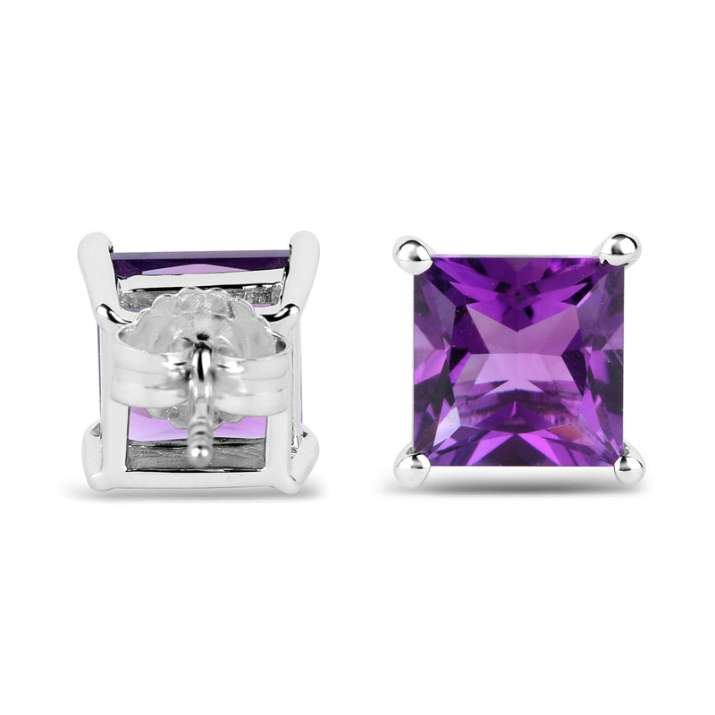 5.00 Carat Genuine Amethyst .925 Sterling Silver Earrings