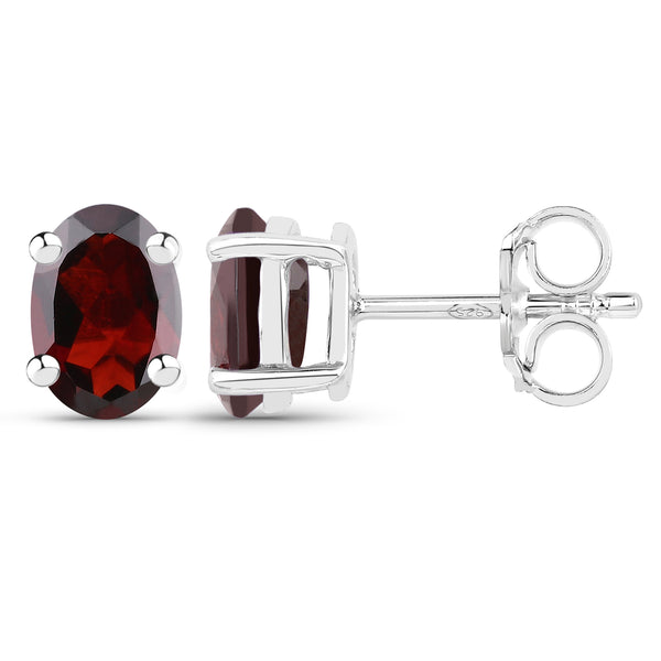 1.70 Carat Genuine Garnet .925 Sterling Silver Earrings