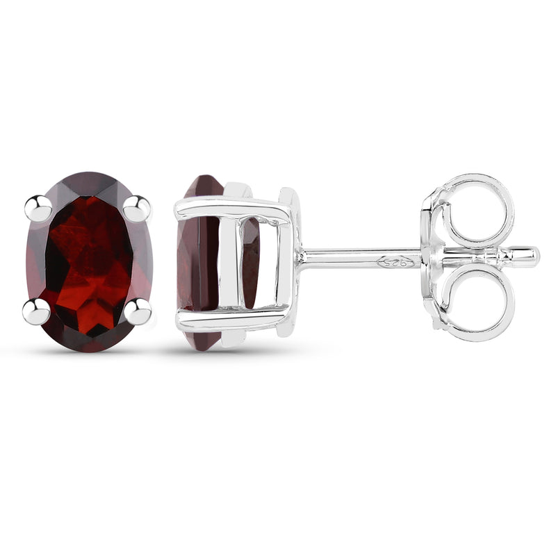 1.70 Carat Genuine Garnet .925 Sterling Silver Earrings