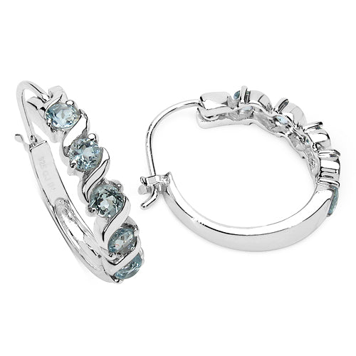 1.20 Carat Genuine Blue Topaz .925 Sterling Silver Earrings