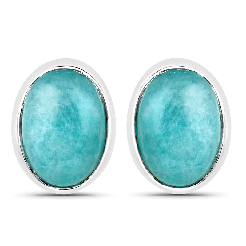 1.70 Carat Genuine Amazonite .925 Sterling Silver Earrings