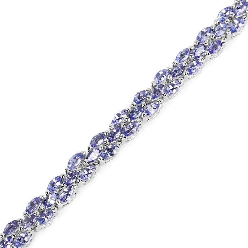 6.72 Carat Genuine Tanzanite .925 Sterling Silver Bracelet