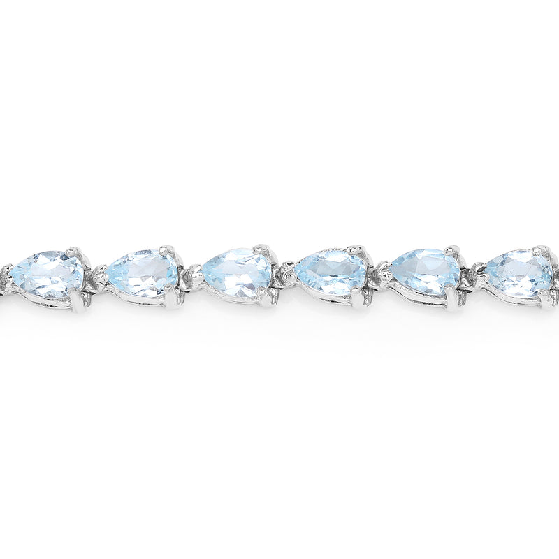 13.20 Carat Genuine Blue Topaz .925 Sterling Silver Bracelet