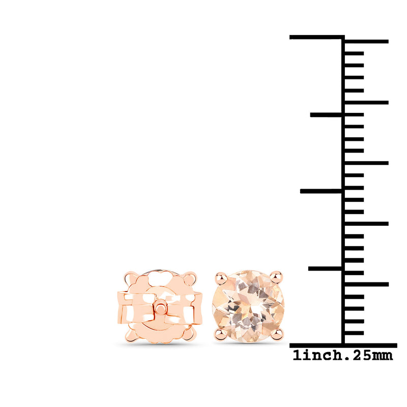 1.40 Carat Genuine Morganite .925 Sterling Silver Earrings