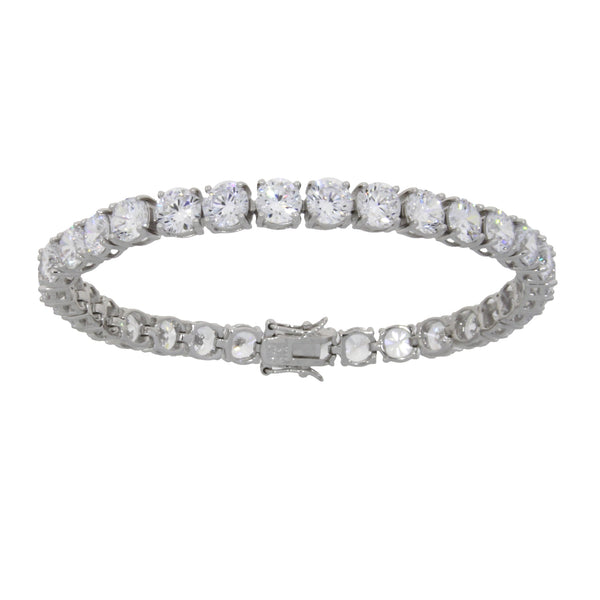 Natural Cubic Zirconium Tennis Bracelet Sterling Silver