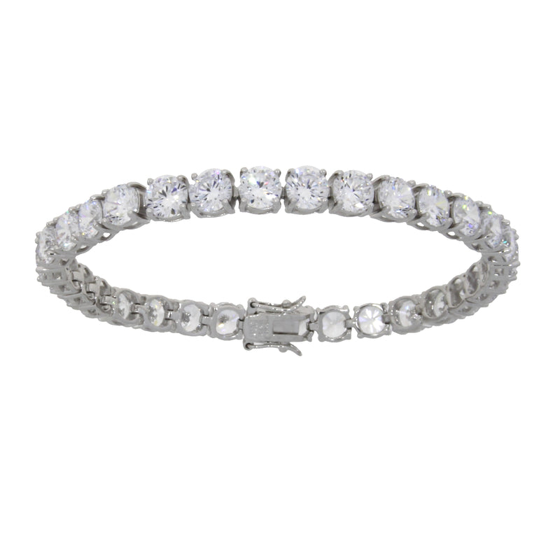 Natural Cubic Zirconium Tennis Bracelet Sterling Silver