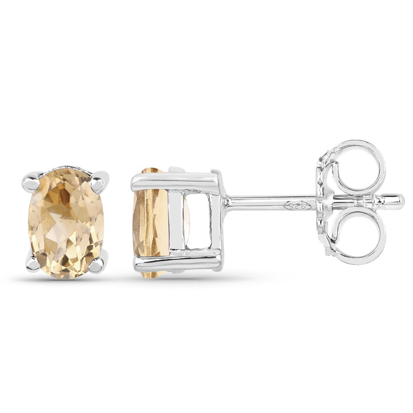 1.60 Carat Genuine Citrine .925 Sterling Silver Earrings