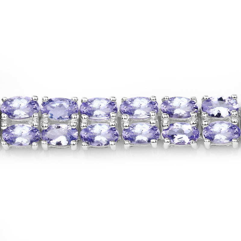 17.00 Carat Genuine Tanzanite .925 Sterling Silver Bracelet